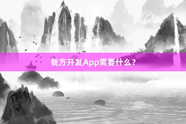 我方开发App需要什么？